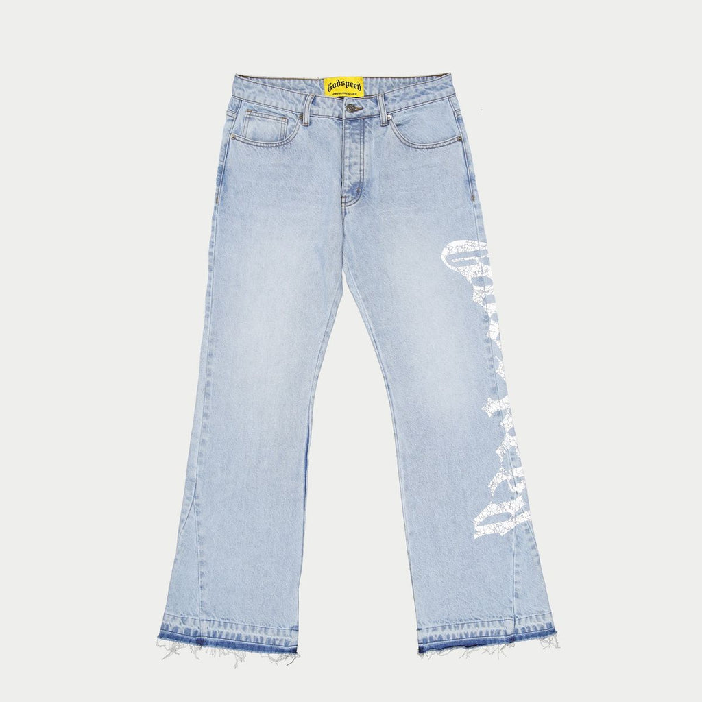 Godspeed Printed OG Logo Flared Denim