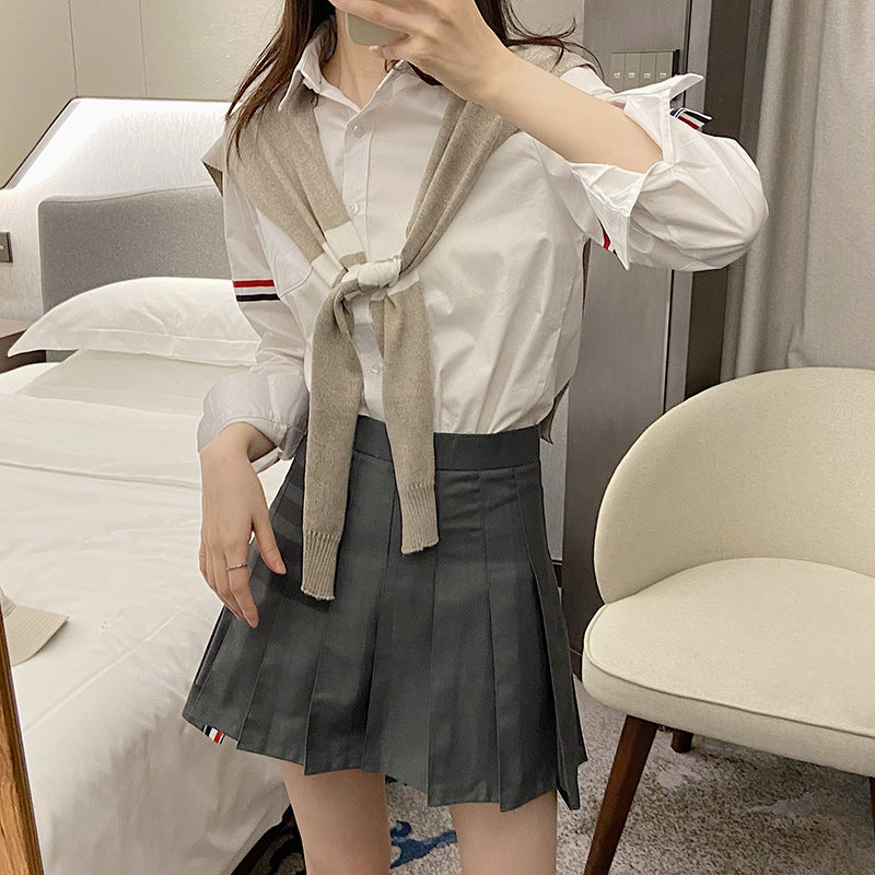 Thom Browne Small knitted knotted thin shawl