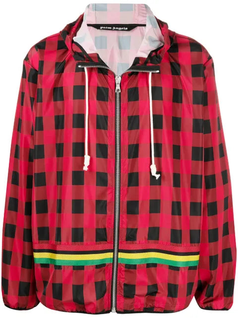 Palm Angels check-print hooded jacket