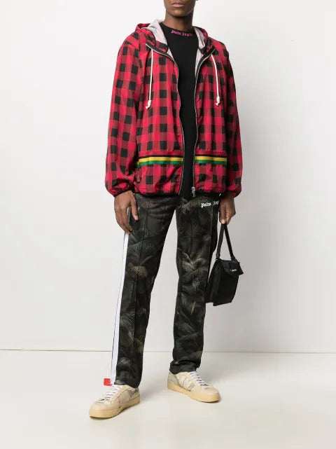 Palm Angels check-print hooded jacket