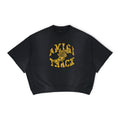 Black Logo Appliqué Cotton Short Sleeves Sweatshirt