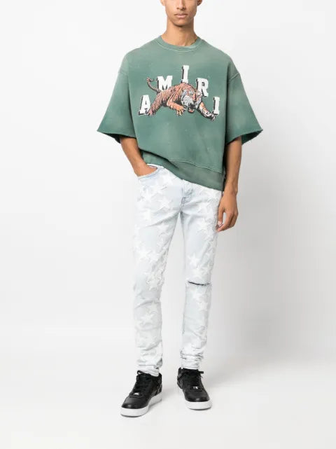 AMIRI Vintage SS tiger-print short-sleeve sweatshirt