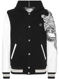 Philipp Plein college bomber with leather sleeves monogram