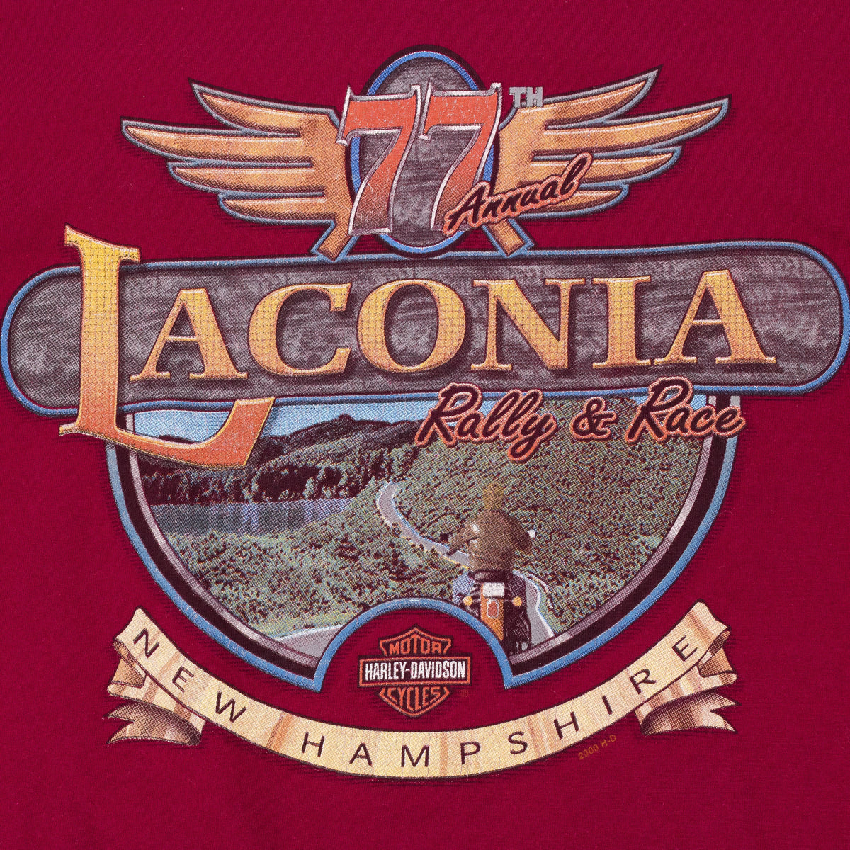 RED 77TH ANNUAL LACONIA RALLY T-SHIRT