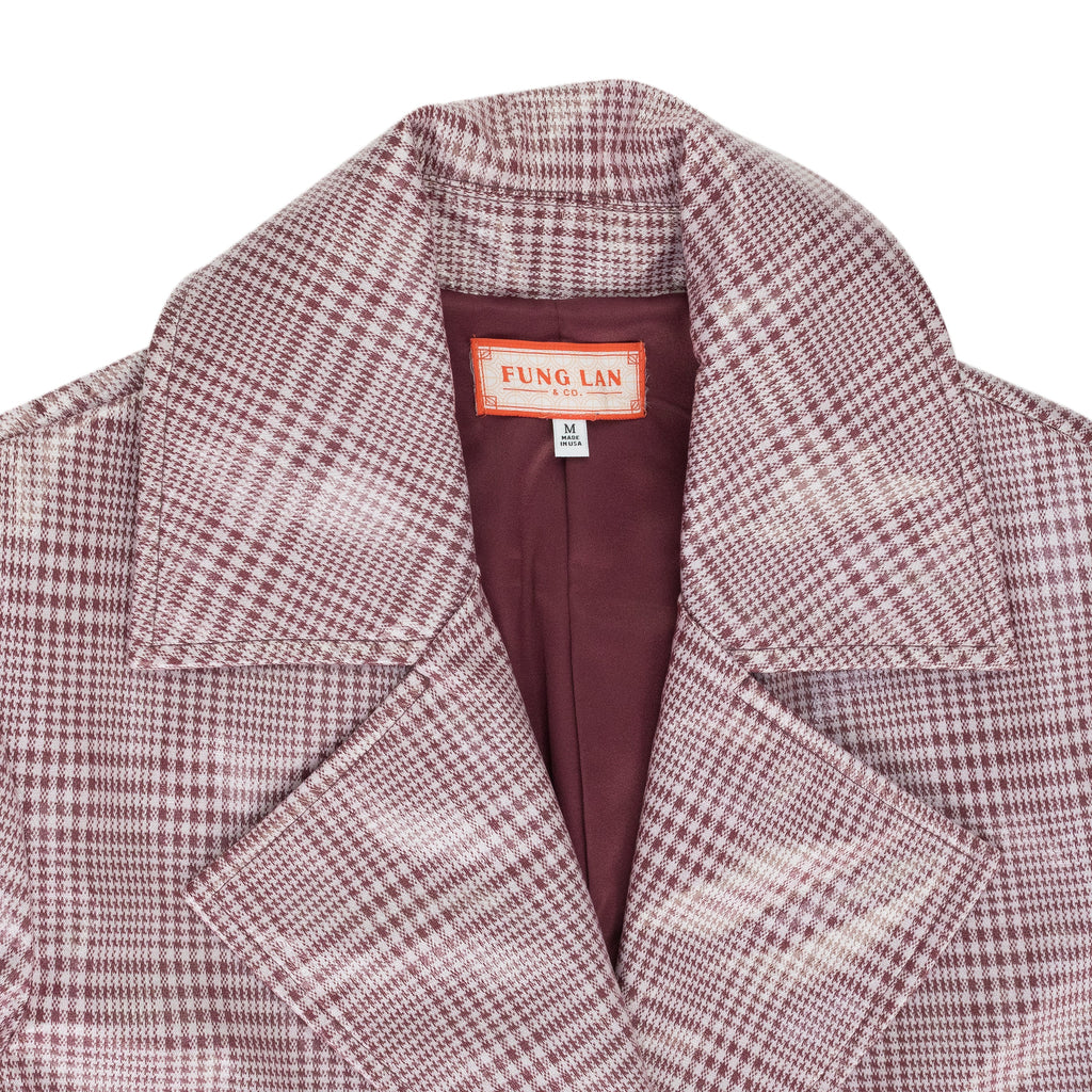 Pink Plaid Vinyl Trenchcoat