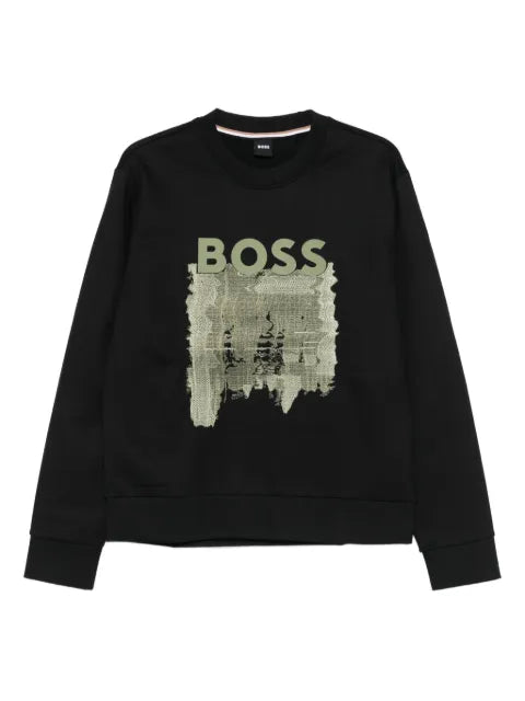 BOSS logo-print cotton sweatshirt
