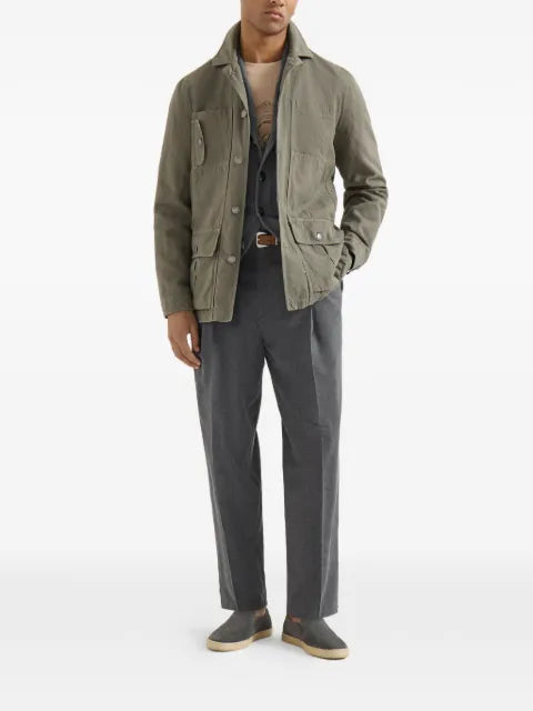 Brunello Cucinelli cotton and linen canvas outerwear jacket
