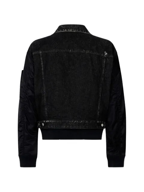 DSQUARED2 black aviator hybrid jean jacket