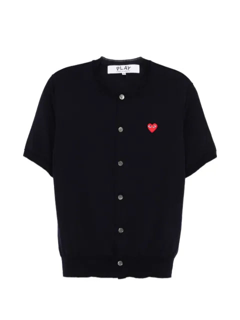 Comme Des Garçons Play Kids heart-patch short-sleeve cardigan