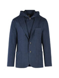 Eleventy herringbone hooded blazer