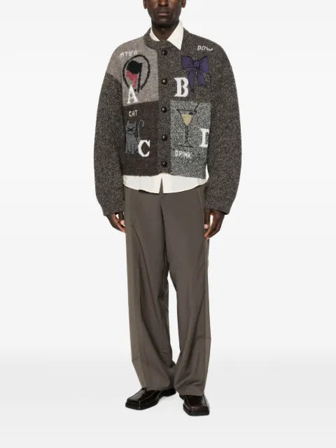 Magliano patchwork intarsia-knit cardigan