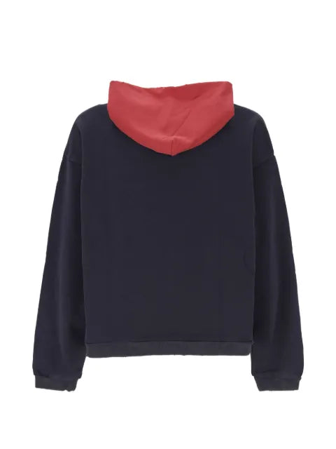 FOUND Distressed logo-print hoodie