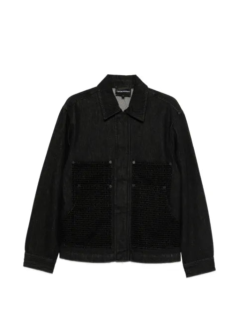 Emporio Armani logo-pattern denim jacket