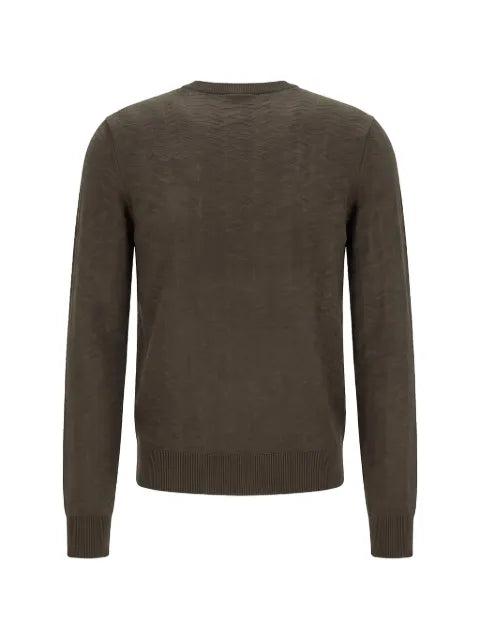 BOSS chevron-patterned crew-neck sweater
