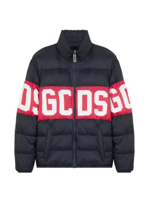 GCDS logo-band quilted down jacket