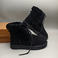 Black Mid-Top Lace-Up Casual Sneakers — New Arrival | In Stock