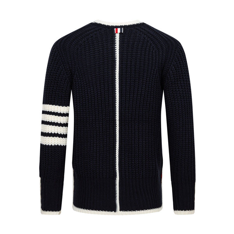 Classic Four-Bar Couples Knitwear Sweater - 100% Cotton Made in Japan | Thom Browne