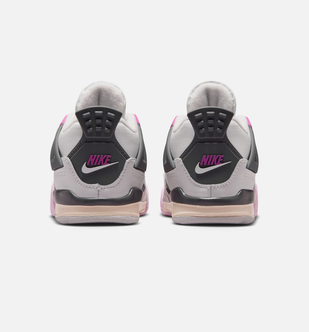 Air Jordan 4 Retro Comic Infant/Toddler Lifestyle Shoe - Off White/Fire Pink/Anthracite