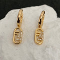 FENDI FF HOOP O'LOCK GOLD DIAMOND EARRINGS