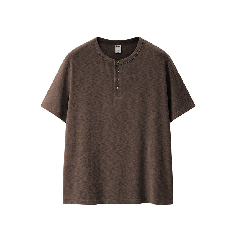 INFLATION Old Money Henley Short-Sleeve T-Shirt – Relaxed Loose Fit