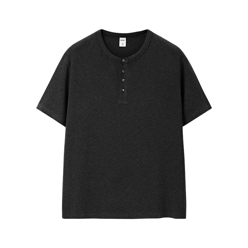 INFLATION Old Money Henley Short-Sleeve T-Shirt – Relaxed Loose Fit