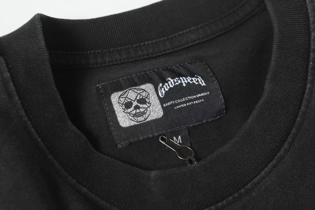Godspeed Street Graffiti Skeleton Car Graphic T-Shirt