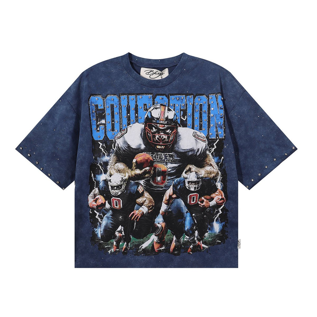 BKYS Revival Football Graphic Cropped T-Shirt