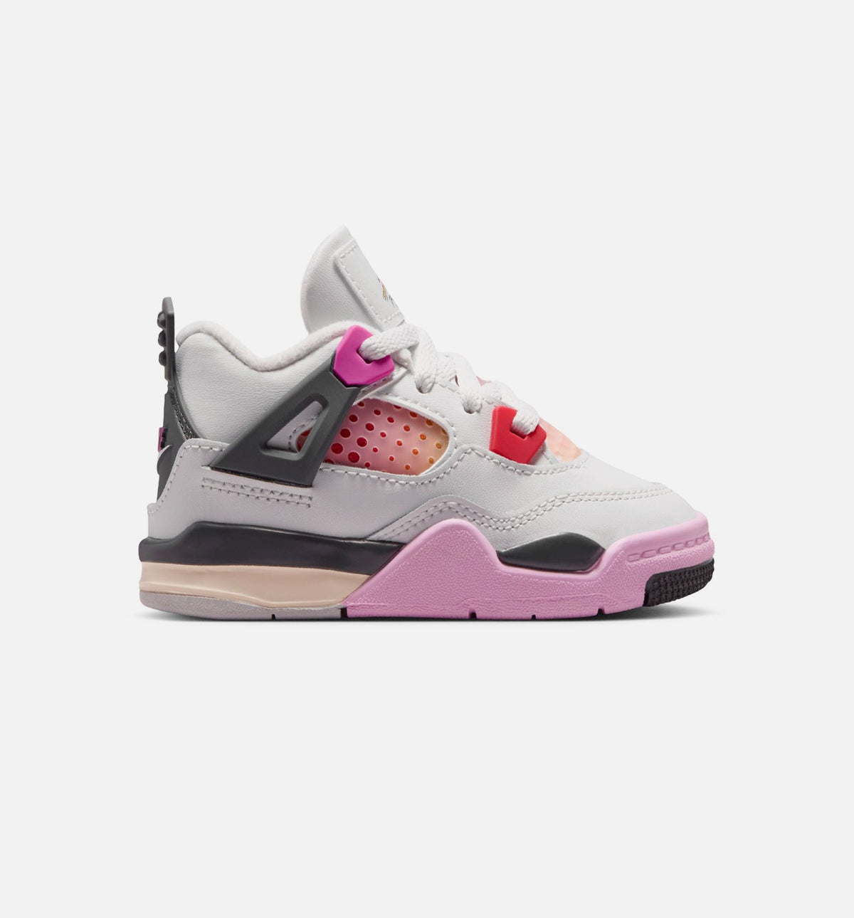 Air Jordan 4 Retro Comic Baby & Toddler Sneakers - White / Pink / Smoke Grey