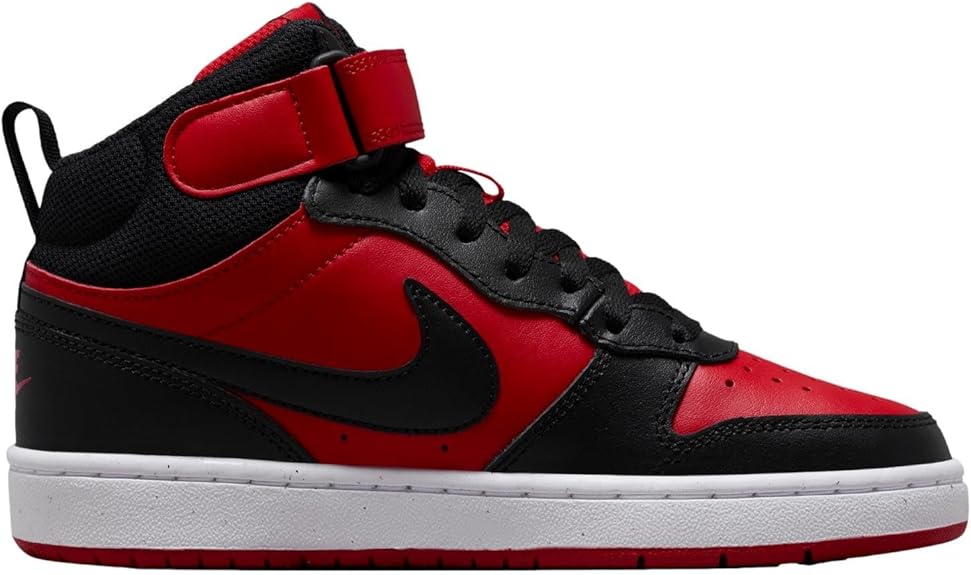 Big Kid's Nike Court Borough Mid 2 University Red/Blk-White (CD7782 602)