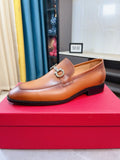 Ferragamo Tan Leather Bit Loafers