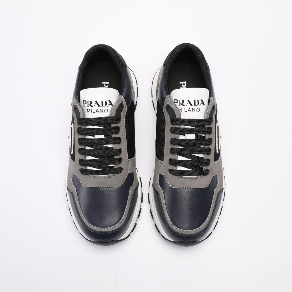 Prada Men's Navy and Gray Paneled Sneakers