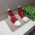 Dolce & Gabbana Red and White High-Top Sneakers