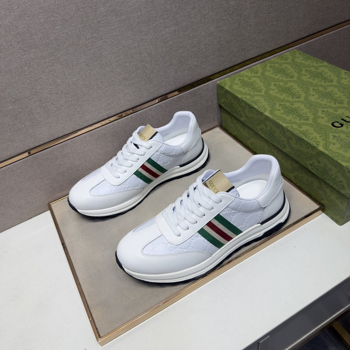 Gucci Men's Striped Low-Top Sneakers