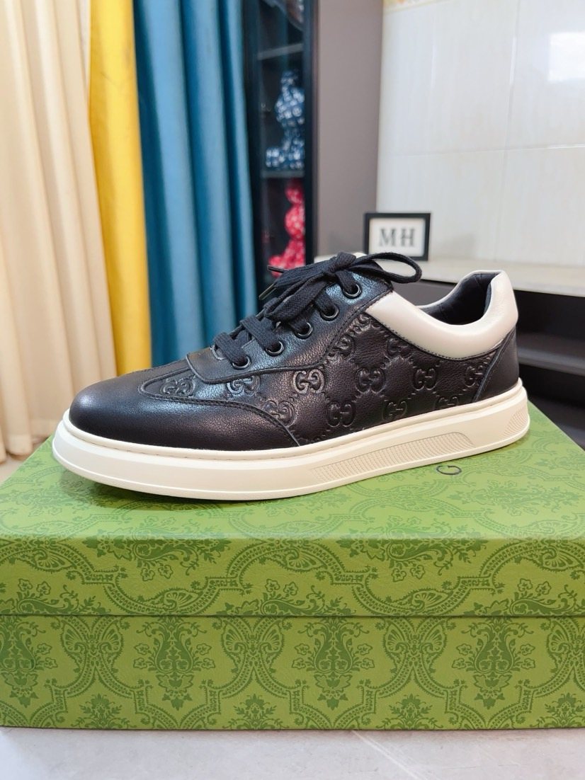 Gucci Men's Embossed Low-Top Sneakers