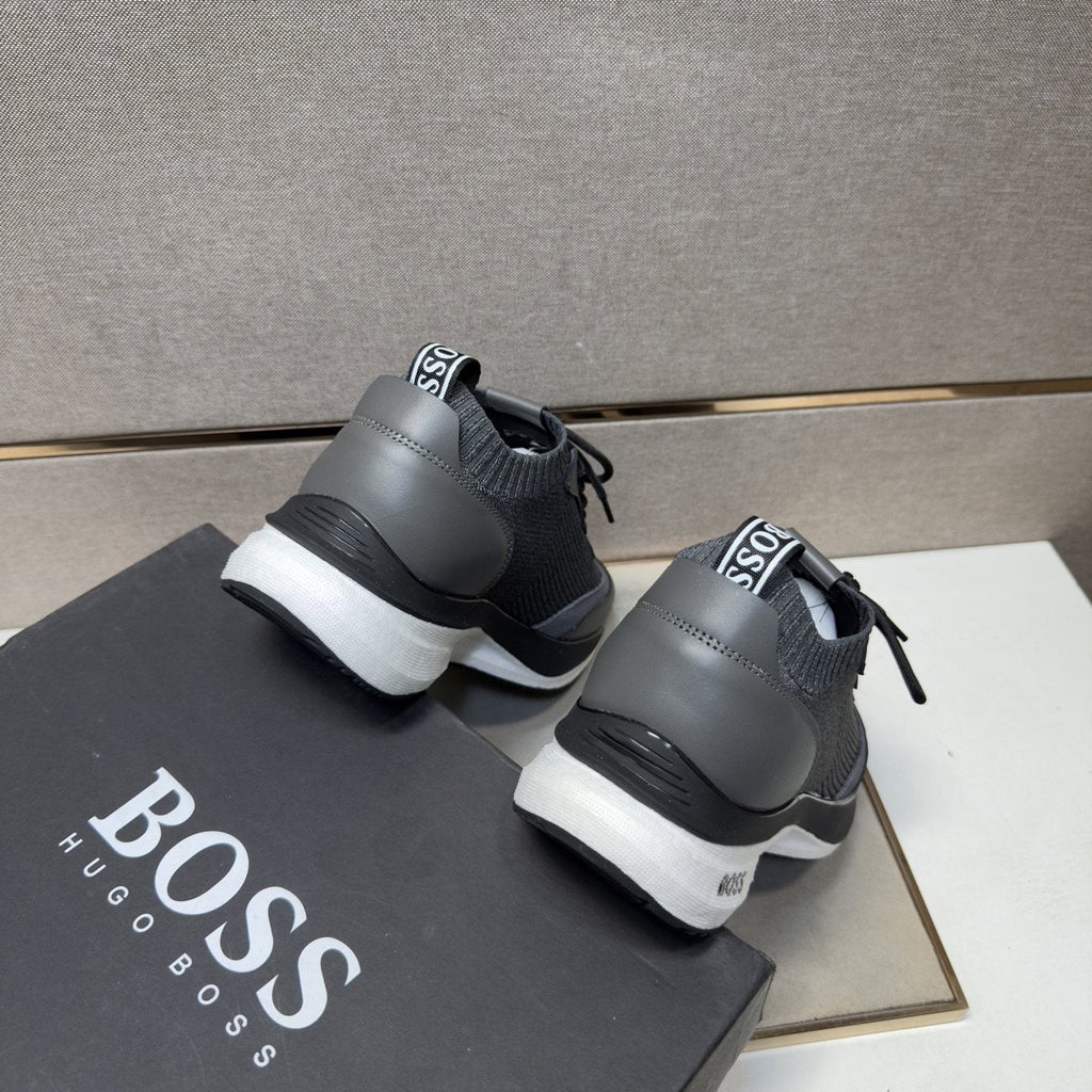 Hugo Boss Mixed-Material Lace-Up Sneakers