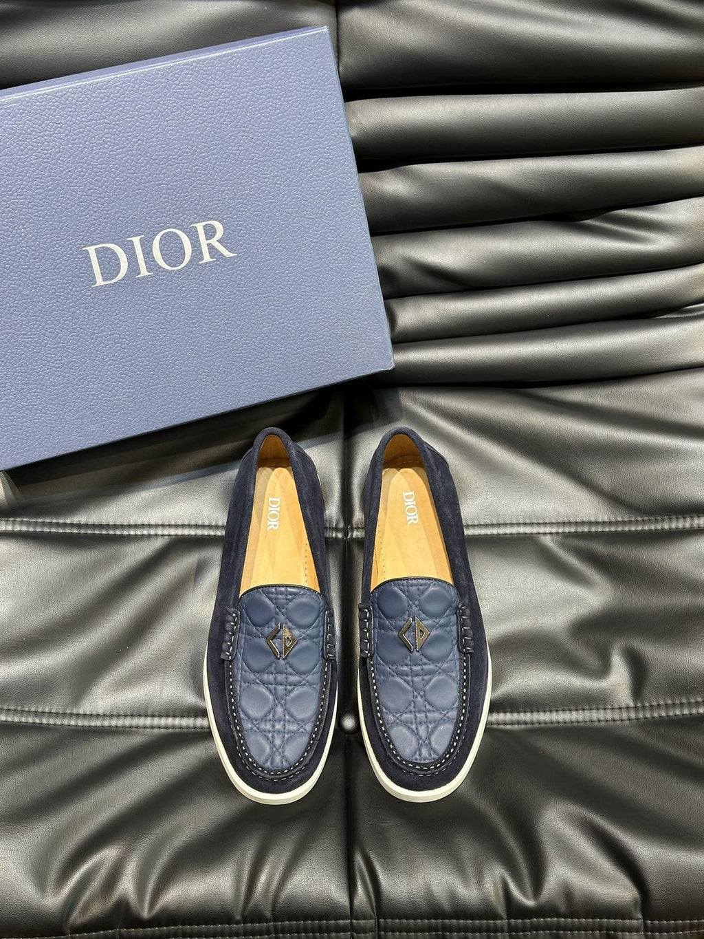 Dior Patterned Panel Loafers