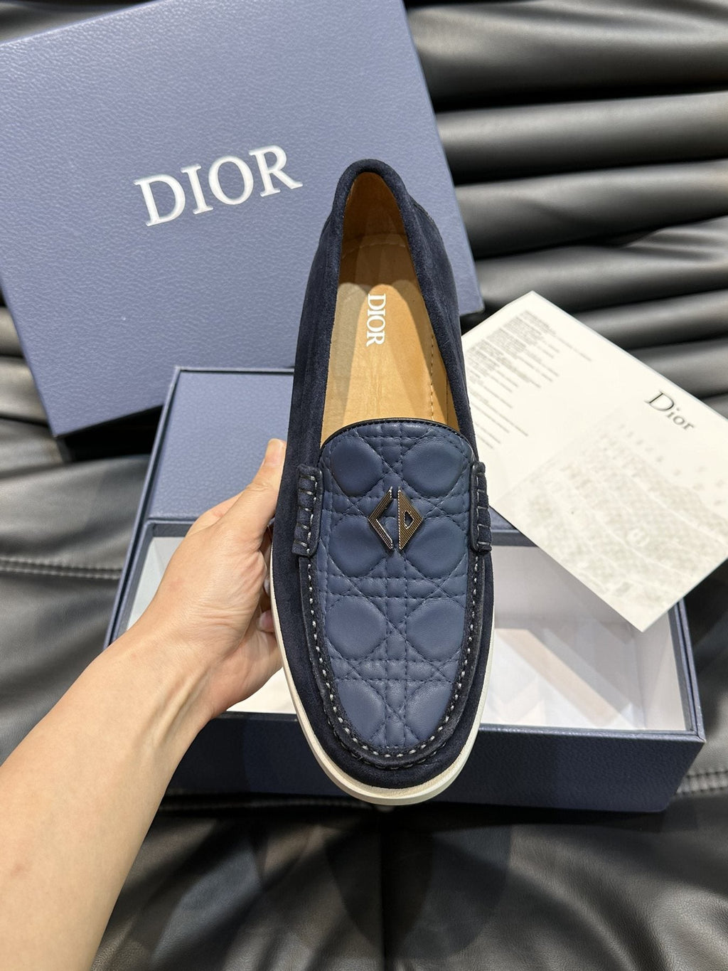 Dior Patterned Panel Loafers