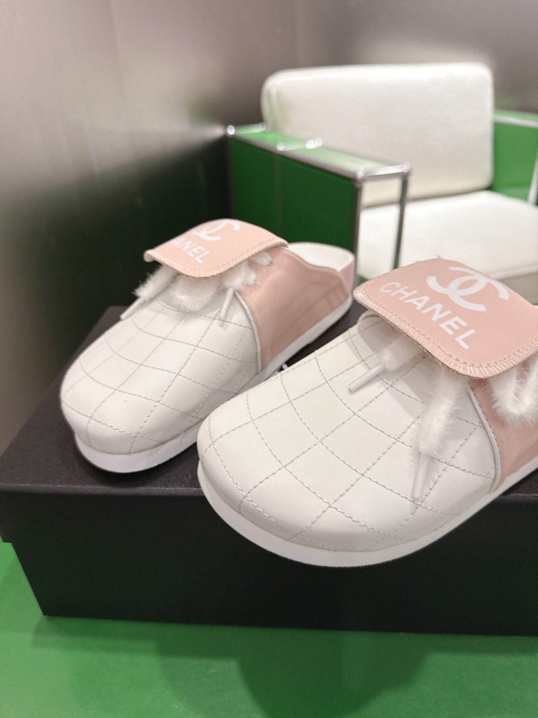 Chanel Quilted Closed-Toe Slip-On Shoes