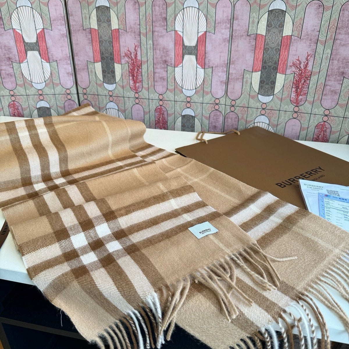 Burberry Fringed Plaid Scarf
