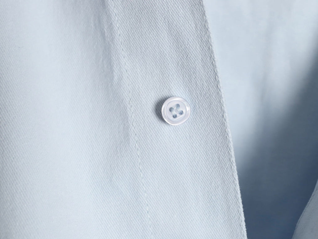 Loewe Detachable-Hood Cotton Shirt Jacket - Pale Blue