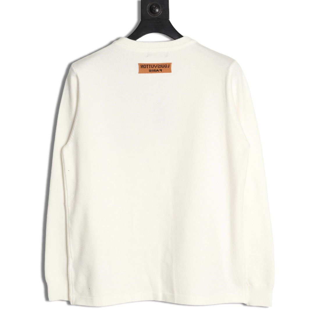 Louis Vuitton 25FW Paper Plane Graphic Knit Sweater - Ivory